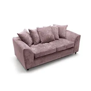 Harriet Crushed Chenille 3 Seater Sofa in Pink