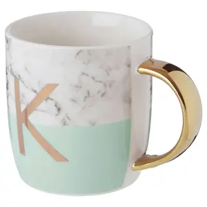 Maison by Premier Mimo Pastel Green K Letter Monogram Mug