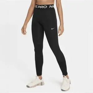 Nike Pro Dri-FIT Older Kids' (Girls') Leggings - Black - Polyester/Elastane