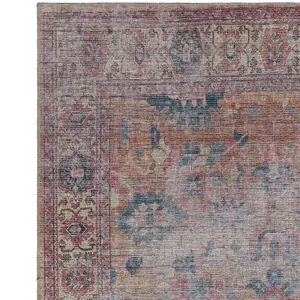 Traditional Persian Floral Abstract Bordered Easy to clean Rug for Dining Room Bed Room and Living Room-120cm X 170cm