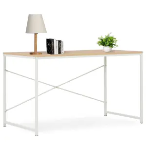 Berkfield Computer Desk White and Oak 120x60x70 cm