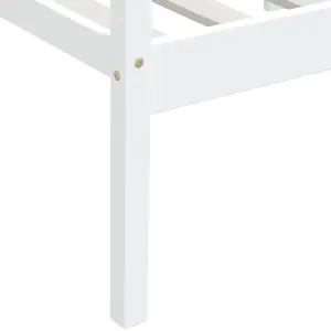 Berkfield Bed Frame White Solid Pinewood 90x200 cm