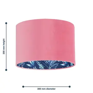 First Choice Lighting Flamingo Velvet Pink Flamingo Design 30cm Pendant or Table Lamp Shade