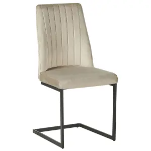 Set of 2 Dining Chairs LAVONIA Velvet Taupe