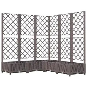 Berkfield Garden Planter with Trellis Brown 120x120x121.5 cm PP