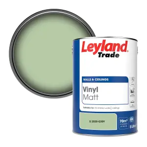 Leyland Trade Vinyl Matt Walls & Ceilings Emulsion Paint (S 2020-G30Y) 5L