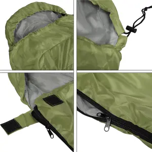 Yaheetech Green Adult Envelope Sleeping Bag Single Person for 3 Seasons