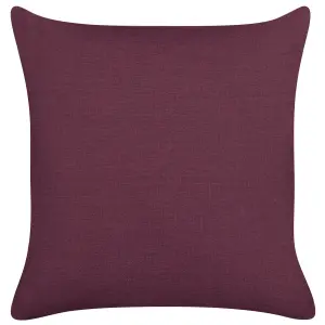 Set of 2 Cushions SAGINA Linen 45 x 45 cm Solid Purple