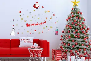 Santa's Snowy Sleigh Wall Decor Kit Art Wall Sticker Decal Room Home Decoration