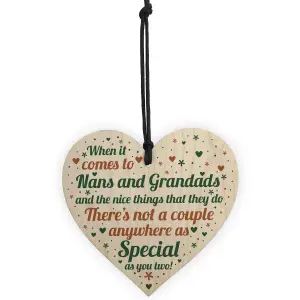 Red Ocean Nan And Grandad Christmas Gifts Birthday Gifts Wooden Heart Keepsake Sign THANK YOU