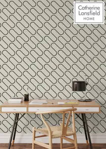 Muriva Cream Geometric 3D effect Patterned Wallpaper