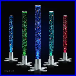 ValueLights LED Colour Changing Novelty Sensory Tower Bubble Lamp - 60cm