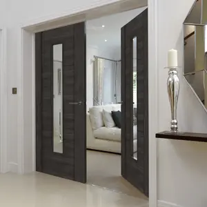 Alabama Dark Grey Glazed Laminate Internal Door