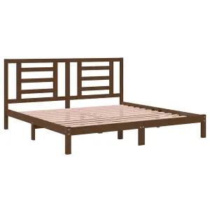 Berkfield Bed Frame Honey Brown Solid Wood Pine 200x200 cm