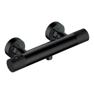 RAK Amalfi Thermostatic Bar Shower Valve Bottom Outlet - Matt Black