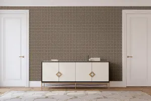 Hotel Luxe Moorish Mosaic Chocolate Brown Wallpaper