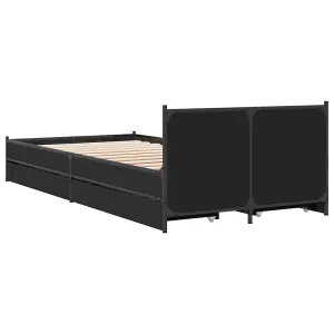 Berkfield Bed Frame with Drawers without Mattress Black 90x200 cm