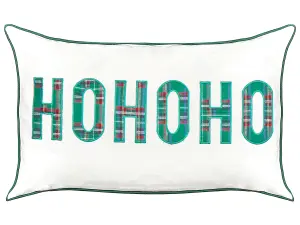 Set of 2 Cushions Cotton 30 x 50 cm Text White