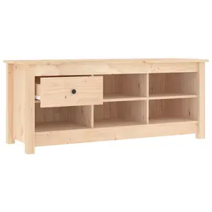 Berkfield Shoe Cabinet 110x38x45.5 cm Solid Wood Pine