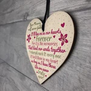 Red Ocean Wooden Heart Keepsake Memorial Plaques For Mum Dad Nan Grandad FRIEND Gifts