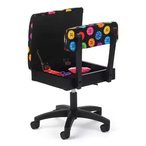 Hydraulic Sewing Chair Bright Buttons Black with Buttons Design - HT2013