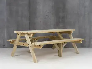 Fortem Pub Style Picnic Table Benches Set (8ft, Natural finish)