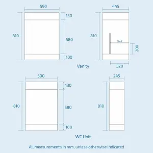 Nes Home Aric Bathroom Basin Sink Vanity Grey Unit Cabinet Furniture Right Hand  1100mm