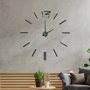 Walplus Black 3D Giant Wall Clock