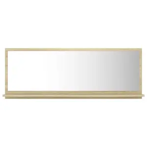 Dorlene Framed Wall Mounted Bathroom Mirror Sonoma Oak / 60 cm