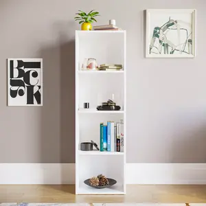 Gerardi Standard Bookcase White / 106 cm H x 32 cm W