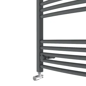 Right Radiators 1000x600 mm Bathroom Curved Heated Towel Rail Radiator Warmer Ladder Anthracite