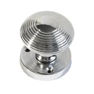 Door Knobs Reeded Round Internal Mortice Knob - Chrome Polished 56mm