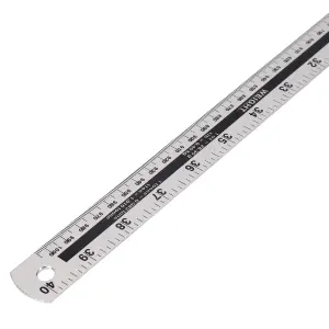 1m (40") Aluminium Ruler Imperial & Metric Conversion Table Straight Edge Rule