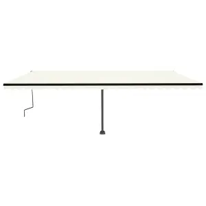 Berkfield Freestanding Manual Retractable Awning 600x350 cm Cream