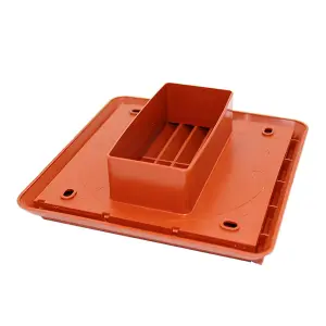 Kair Terracotta Louvred Wall Vent Grille 155mm External Dimension with 110mm x 54mm Rectangular Rear Spigot