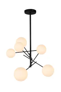 Lucide Alara Modern Pendant light 72cm - LED - G4 - 6x1,5W 2700K - Black