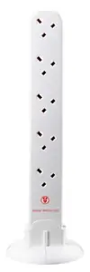 Masterplug Surge White 13A 10 socket Extension lead with USB, 1m