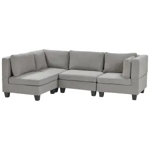 Corner Sofa UNSTAD Light Grey Fabric Right Hand