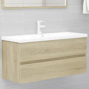 Berkfield Sink Cabinet with Built-in Basin Sonoma Oak Engineered Wood