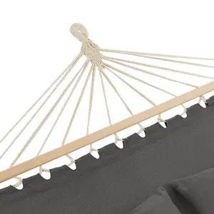 Hammock Eden - with support bars, for 2 people, durable fabric - dark grey