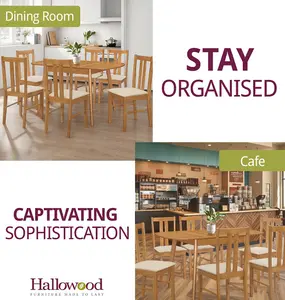 Hallowood Furniture Aston Butterfly Extending Table with 6 chairs (Light Oak Colour)