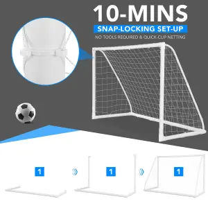 Costway Kids Junior Football Goal Portable Football Training Net Practice Game Target