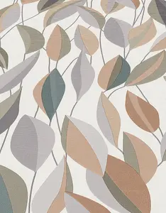 Erismann Foliage Leaf Natural Vinyl Wallpaper