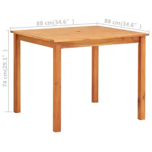 Berkfield Garden Table 88x88x74 cm Solid Acacia Wood