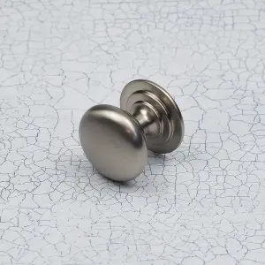 42mm Nickel Kitchen Cabinet Knob Round Classic Shaker Pull Brushed Silver Farmhouse Cupboard Door Drawer Furniture Upcycle Handle