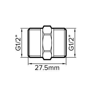 Plumbsure Threaded Central heating Pipe nipple, ½"