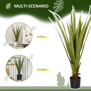 HOMCOM Potted Artificial Plants Agave Succulent for Home Decor, 90cm