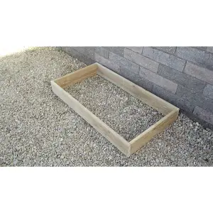 Decking Raised Bed Frame for Garden Planting Flowers Herbs Vegetables - 100 x 65 x 15cm high