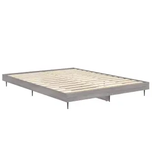 Berkfield Bed Frame Grey Sonoma 135x190 cm 4FT6 Double Engineered Wood