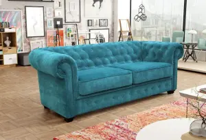 Furniture Stop - Regal 2 Seater Sofa Bed In Chesterfield Design